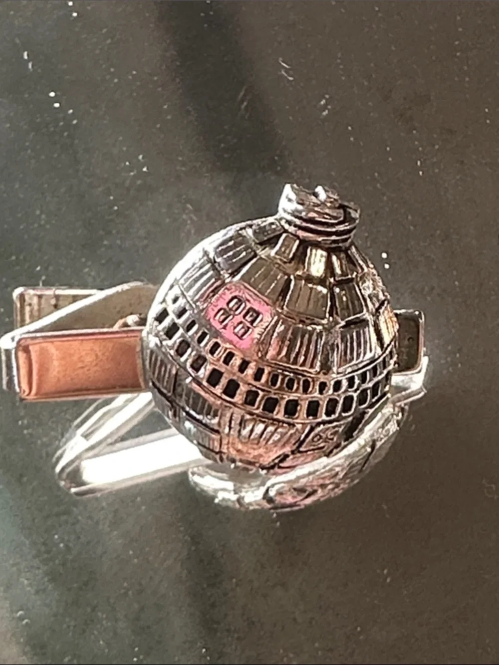 Vtg  60s Rugin  brand Telstar communication satellite silver tone tie bar clip